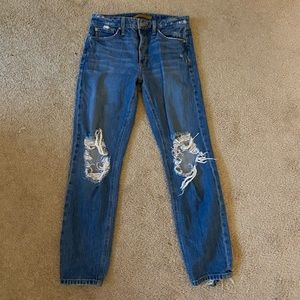 Joe’s straight leg distressed ankle jeans